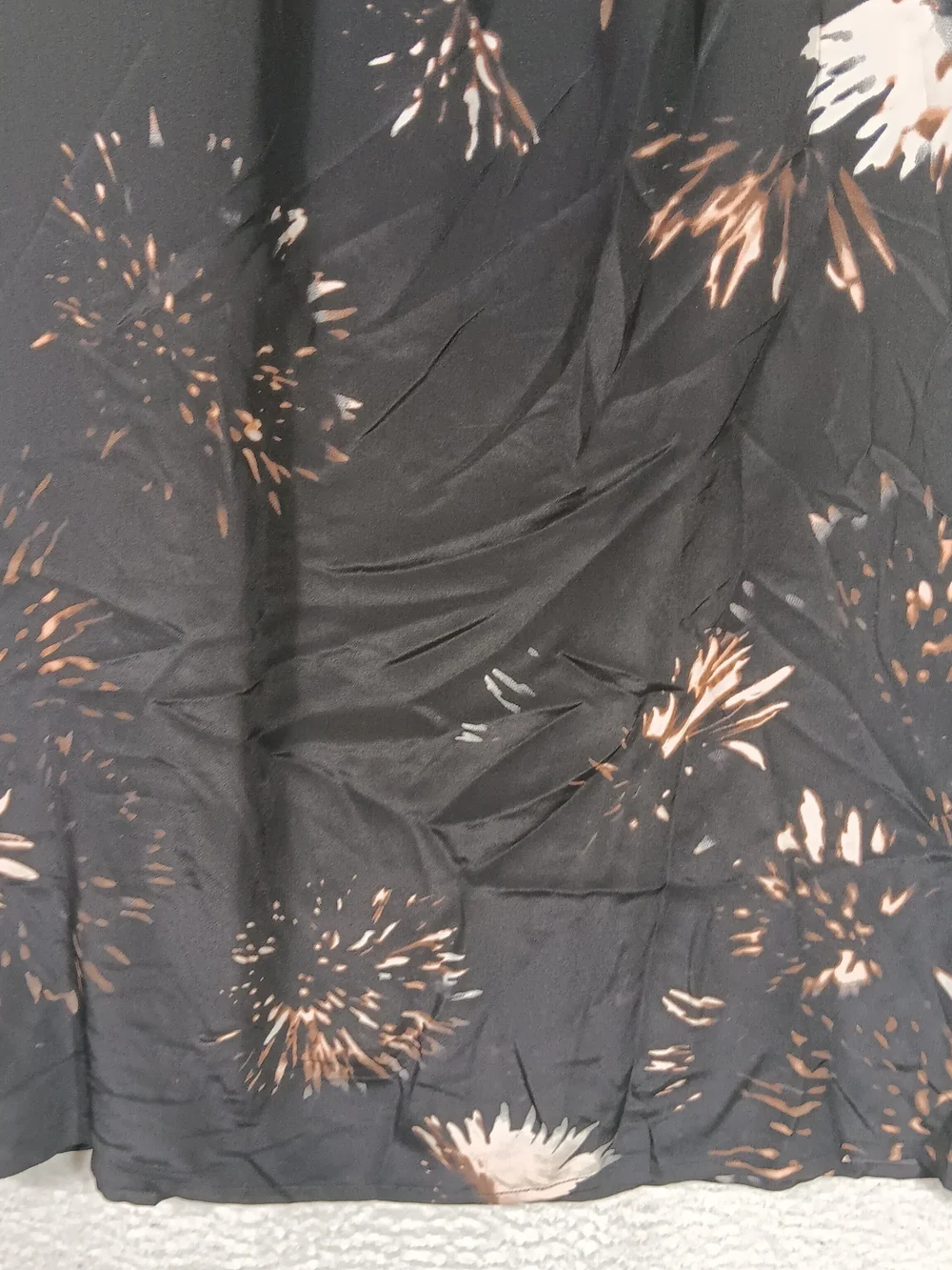Ulla Johnson Dress Womens 6 Black Silk Midi Flowy Abstract Cover Up - Picture 5 of 11